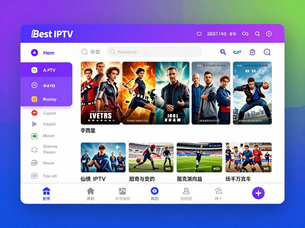 Best IPTV Streaming interface showing sports and movie categories