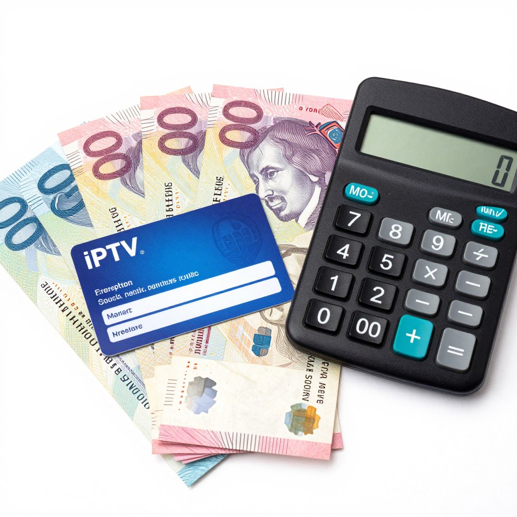 Canadian dollar bills and calculator showing IPTV savings