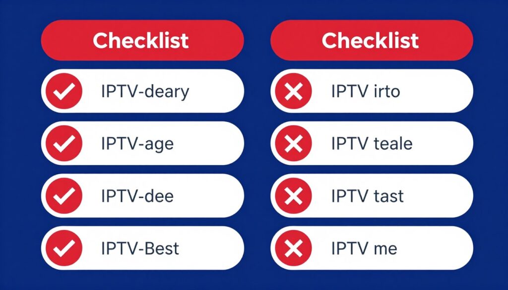 Checklist showing how to identify legitimate IPTV services