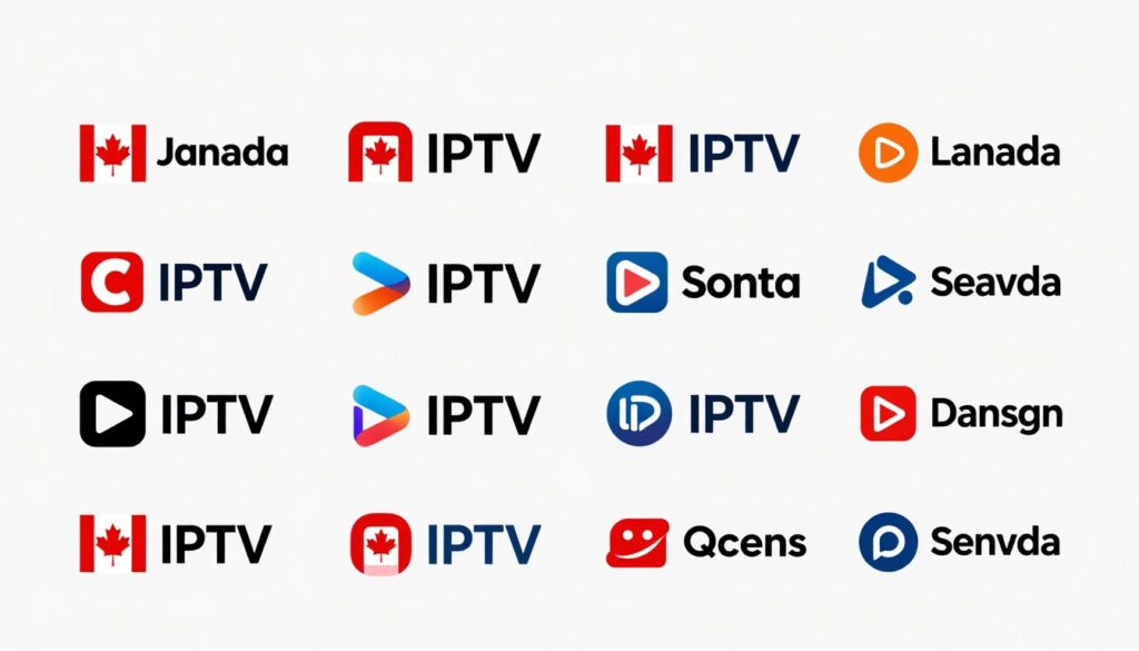 Comparison of top Canadian IPTV provider logos and service offerings