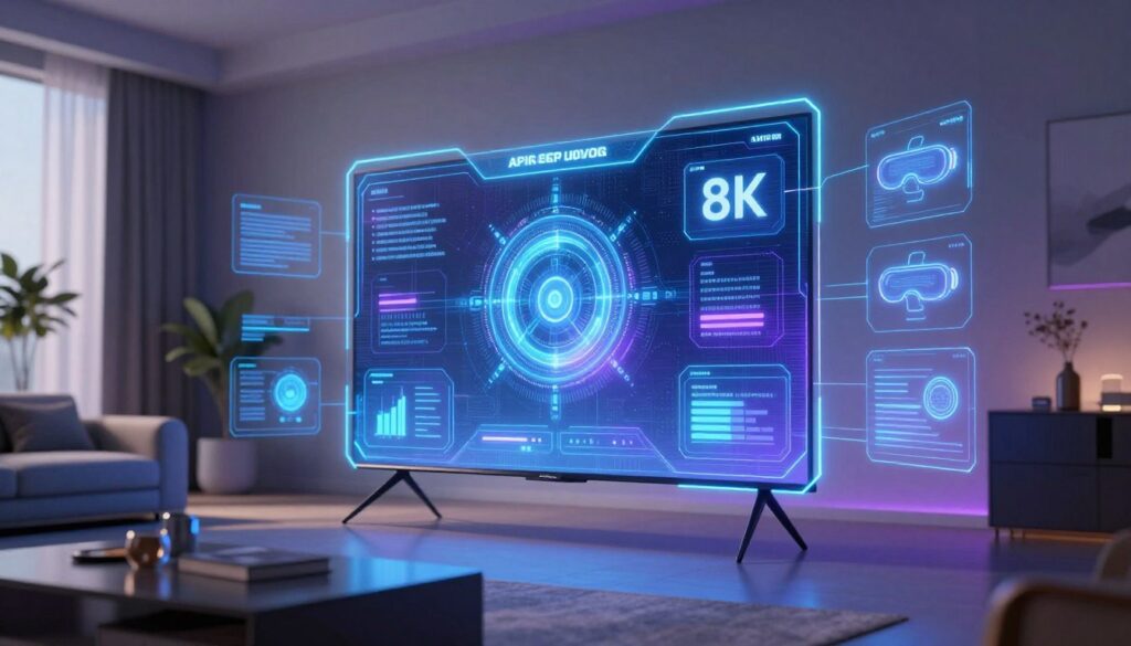 Futuristic concept showing advanced IPTV streaming technology
