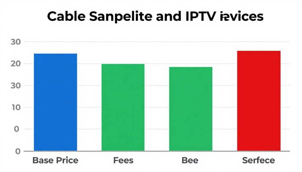 Graph showing annual cost comparison between cable and IPTV