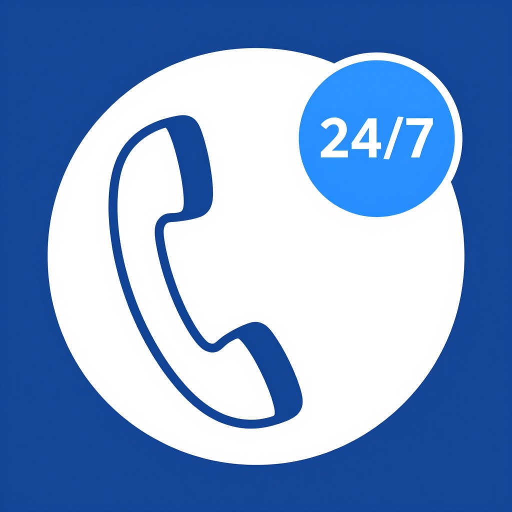Icon representing 24/7 phone support availability