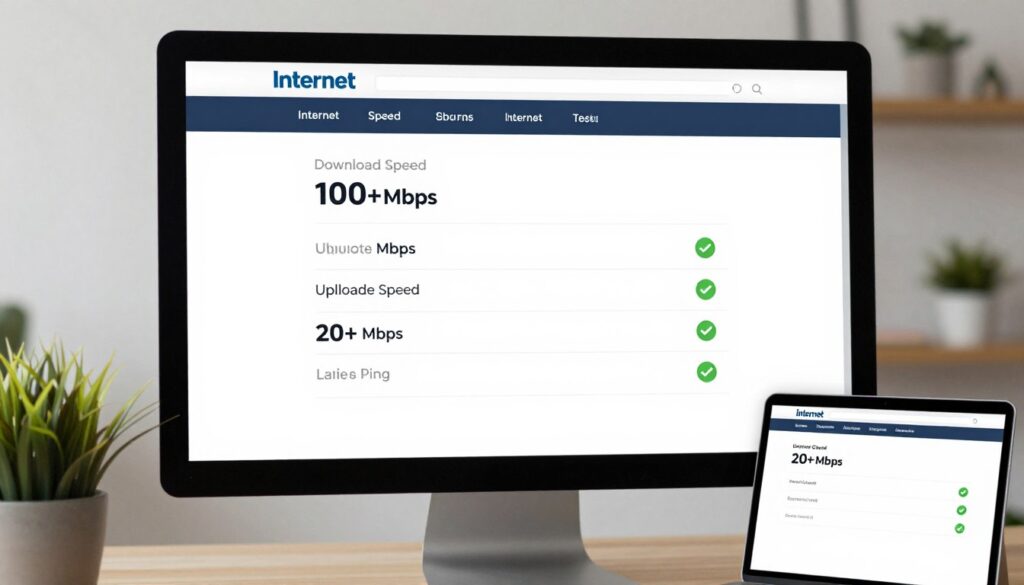 Internet speed test results showing optimal speeds for IPTV streaming