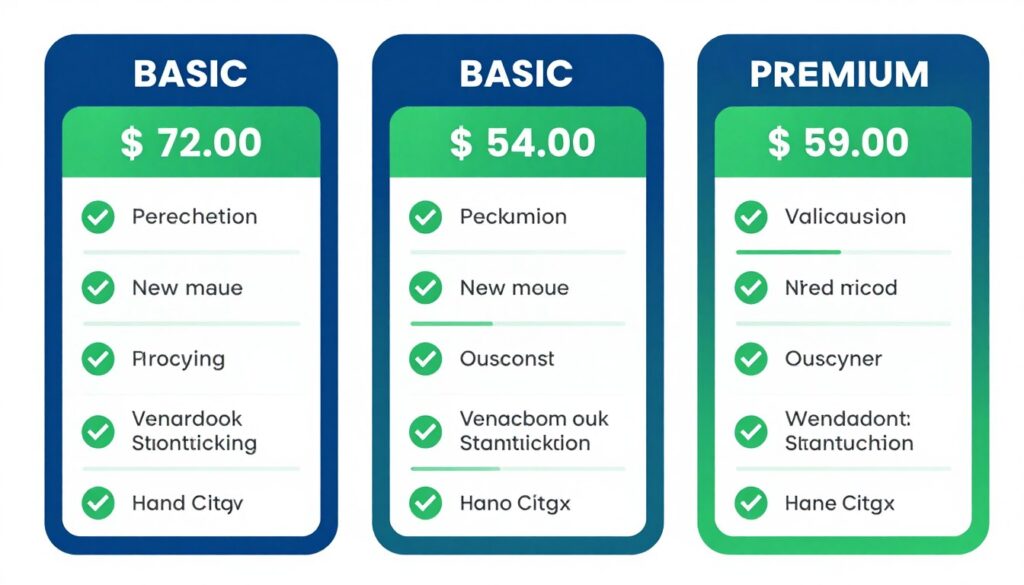 Visual comparison of IPTV subscription plans showing different pricing tiers