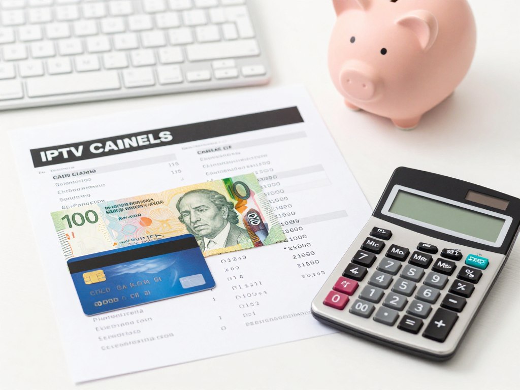 Canadian money and credit cards with IPTV subscription pricing