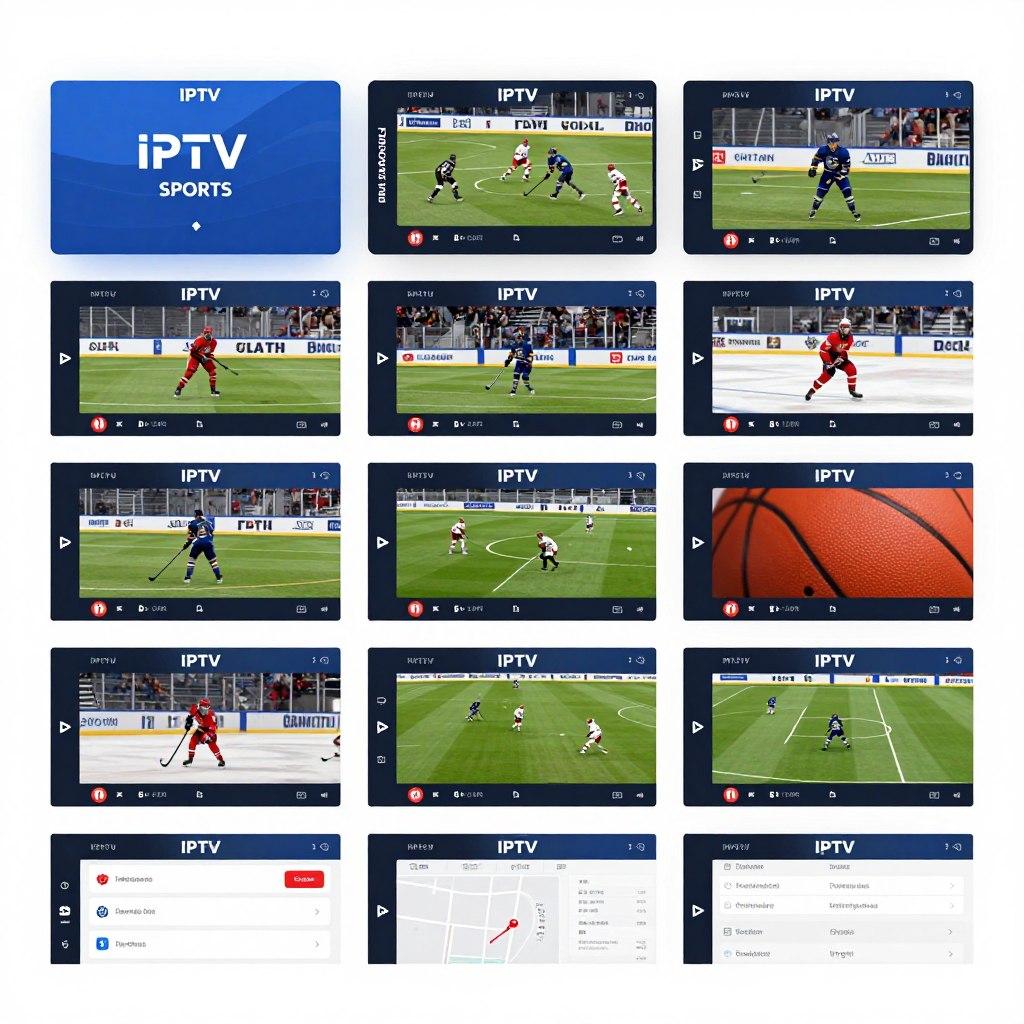 IPTV sports channels showing multiple simultaneous games