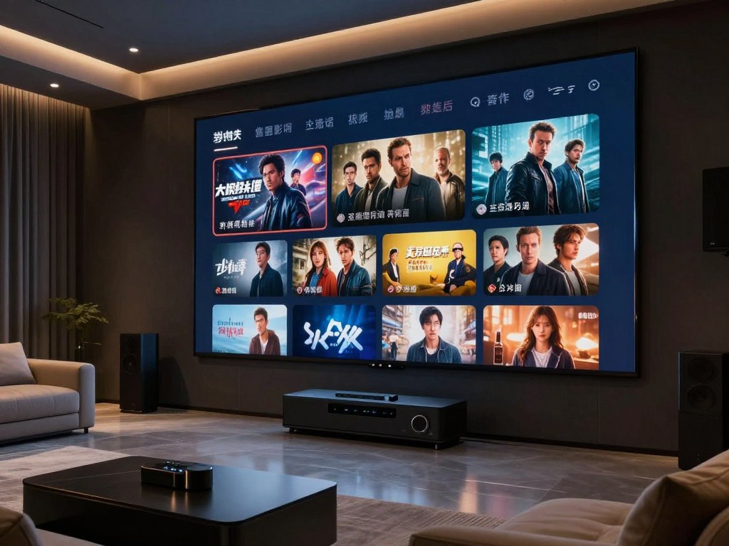 Premium entertainment IPTV showing movies and series content